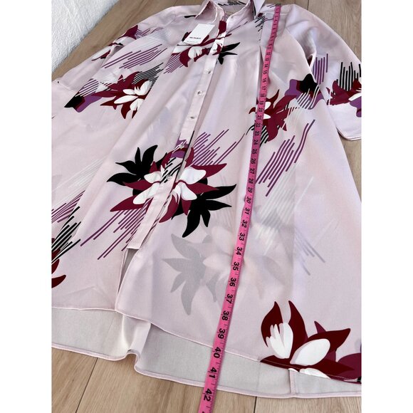 NWT NU PARCC The Color House Pink Floral Shirt Dress with Pockets Size 6 / Small - Picture 12 of 16